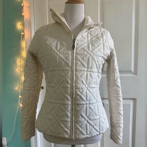 MeCo White Fitted Quilted Womens Jacket Size 4 Winter Zipper Pockets
